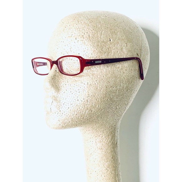 Coach Red Rectangular Frame Glasses - Picture 10 of 11